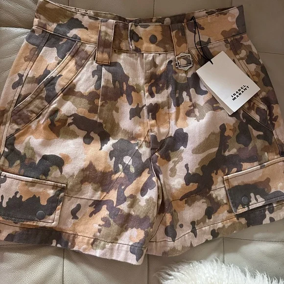 BRAND NEW $690 Isabel Marant Women's Eliano High-Rise Denim Shorts Size FR 38